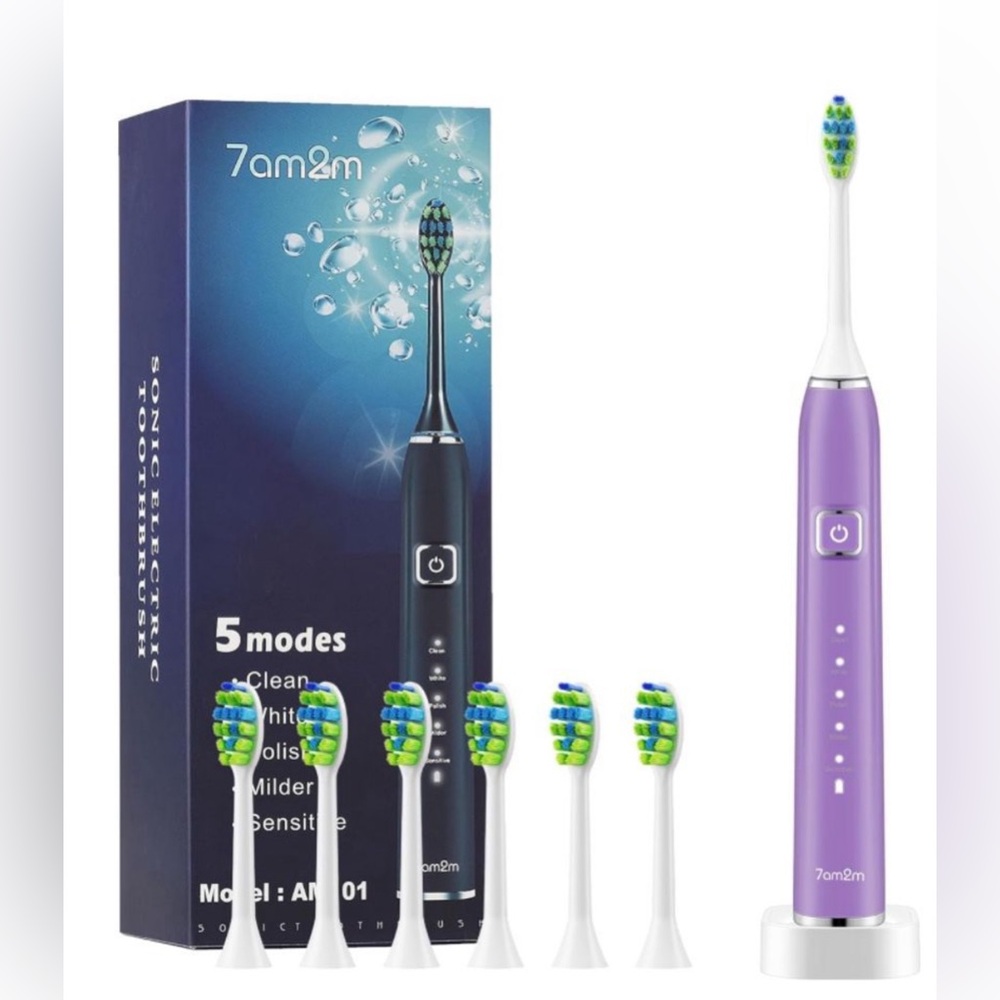 Sonic Electric Toothbrush with 6 Brush Heads for Adults and Kids,